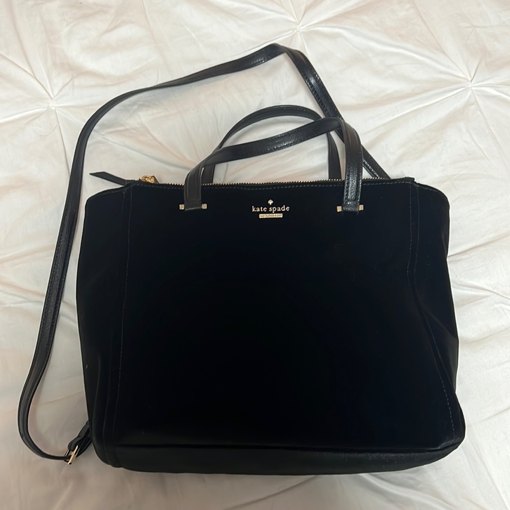 Black Kate Spade velvet purse